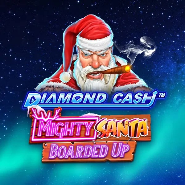 Diamond Cash Mighty Santa Boarded Up slot visual from Greentube available on winrollacasino.eu.com